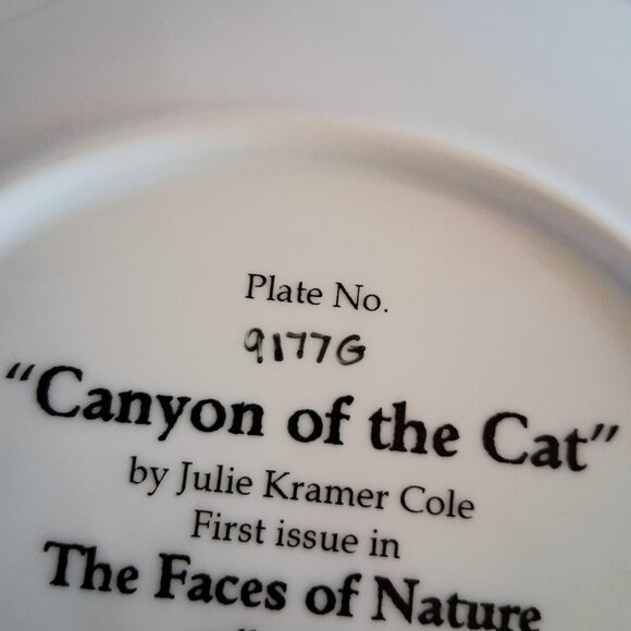 1992 W.S. George Fine China "Canyon of The Cat" Plate - Picture 8 of 10
